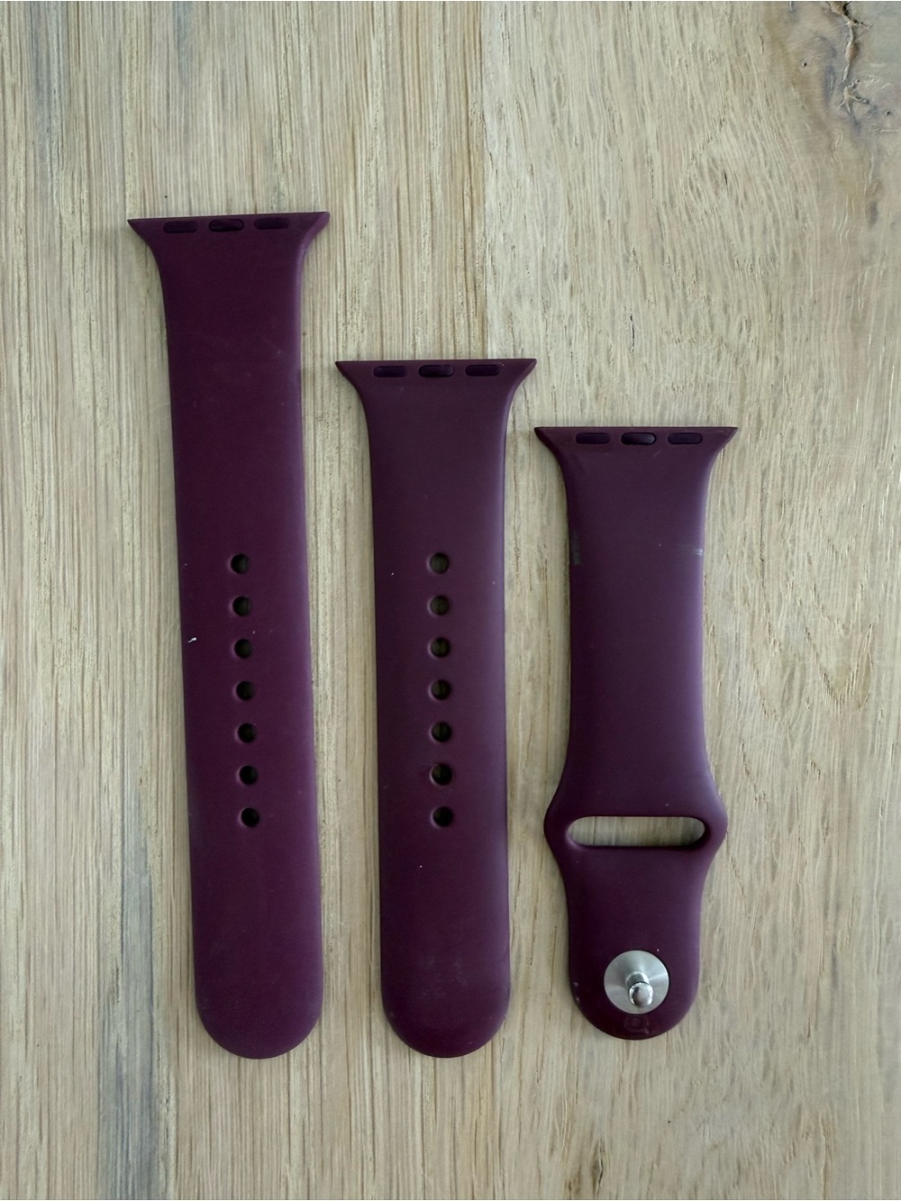 Maroon Silicone Apple Watch Band - 3-Piece Set M/L and S/M